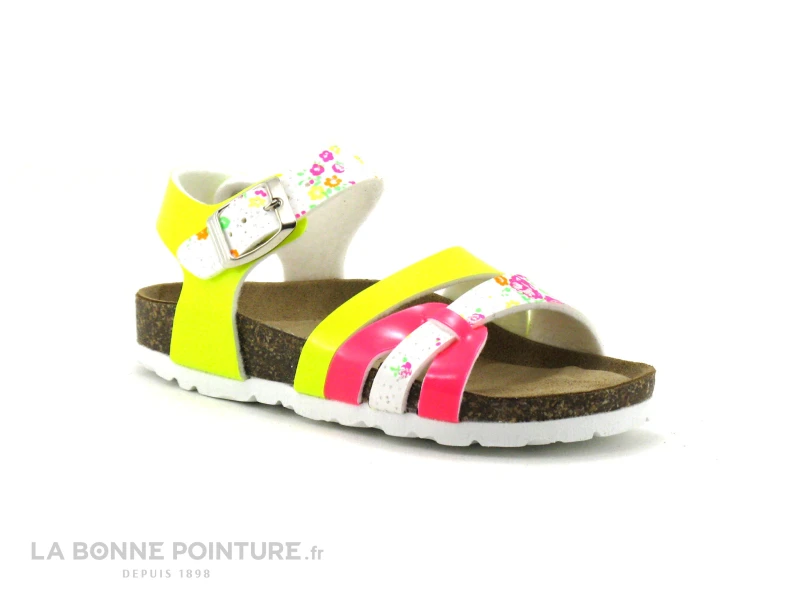 Biomodex 887 Jaune Rose Fluo - Fleurs - Sandale Anatomique Fille 3 Biomodex 887 Jaune Rose Fluo - Fleurs - Sandale Anatomique Fille