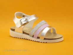 Autenti 6811670 - Gris Metal - Violet - Sandale Mode Fille