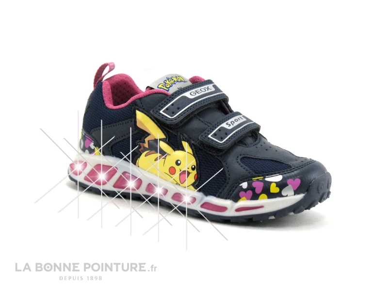 Geox SHUTTLE J8206D - Bleu Rose - Pokemon - Basket LED Fille 3 Geox SHUTTLE J8206D - Bleu Rose - Pokemon - Basket LED Fille