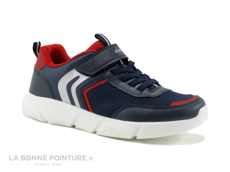 Geox SVETH Navy Red - J166PA - Basket GARCON Elastique Et Velcro 2 Geox SVETH Navy Red - J166PA - Basket GARCON Elastique Et Velcro