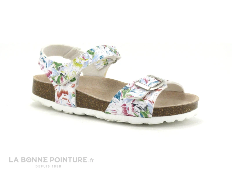 Autenti 8500 Blanc - Fleuri Multicolore - Sandale Fille 3 Autenti 8500 Blanc - Fleuri Multicolore - Sandale Fille
