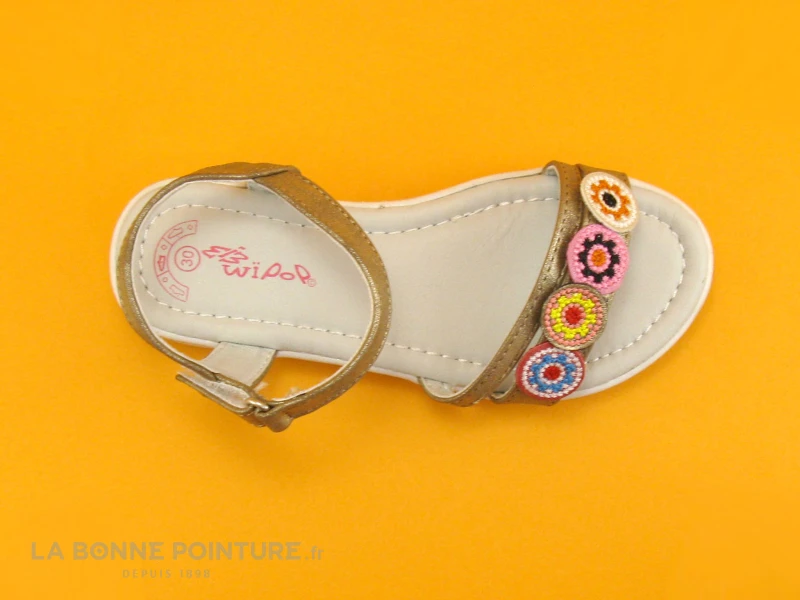 Wipop YMONDIA - Bronze - Cercles Brodes - Nu-pieds Fille 5 Wipop YMONDIA - Bronze - Cercles Brodes - Nu-pieds Fille – Image 3