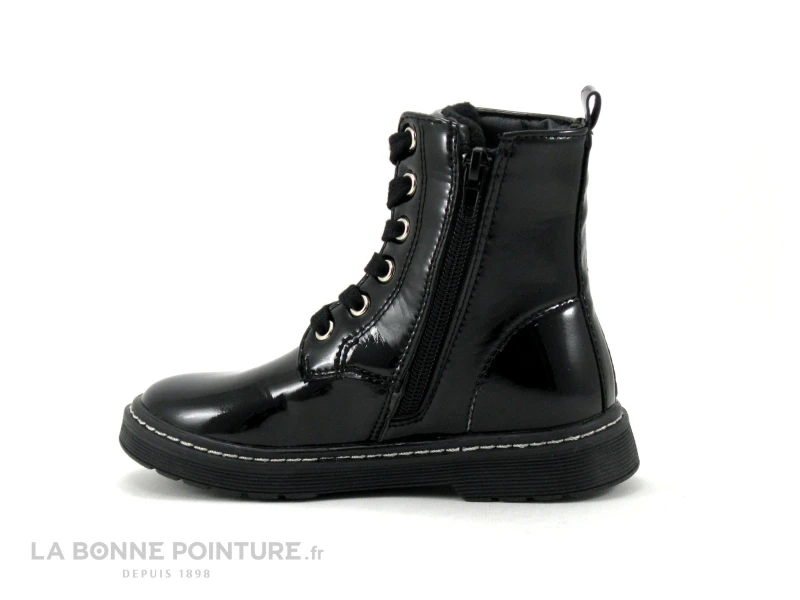 3 Pommes - Atif - Bottine Fille Noir Verni - Etoiles Argent 5 3 Pommes - Atif - Bottine Fille Noir Verni - Etoiles Argent – Image 3