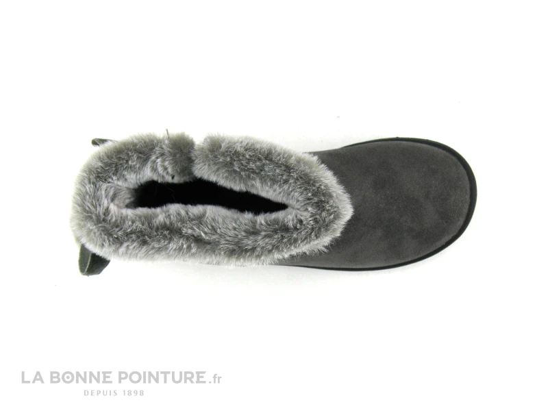 3 Pommes ALIB Gris - Bottine Fille Grise - Col Fourrure Et Pompons 6 3 Pommes ALIB Gris - Bottine Fille Grise - Col Fourrure Et Pompons – Image 4