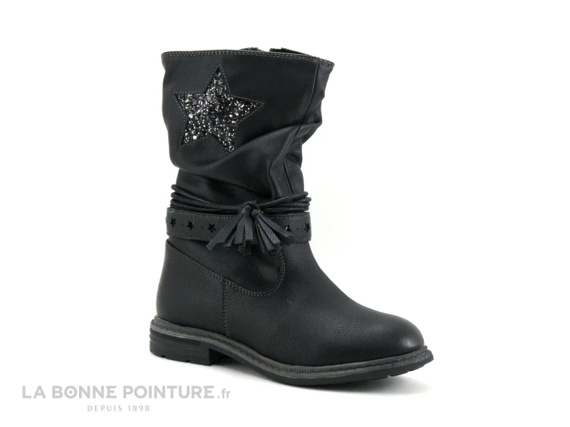BM Footwear 2161002 Black - Botte Fillette Noire - Etoile Glitter 3 BM Footwear 2161002 Black - Botte Fillette Noire - Etoile Glitter