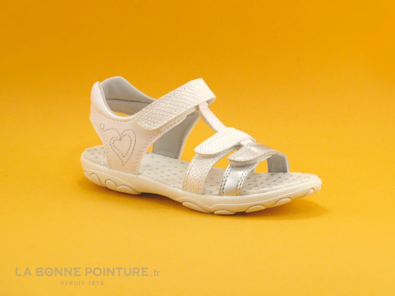 Geox SP CUORE J9290B White Silver - Sandale Fille 7 Geox SP CUORE J9290B White Silver - Sandale Fille – Image 5