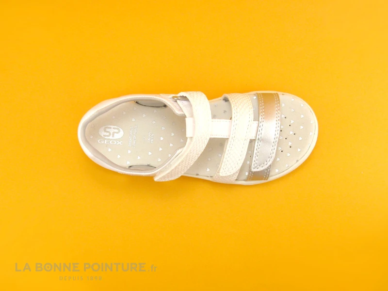 Geox SP CUORE J9290B White Silver - Sandale Fille 8 Geox SP CUORE J9290B White Silver - Sandale Fille – Image 6