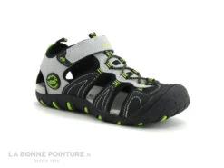Wipop LINEA Noir Gris Lime - Sandale Sport Enfant