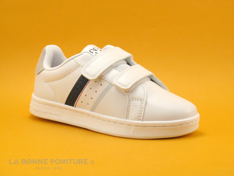 Kappa Logo ALPHA 2V White Blue - 2 Velcros - Basket Blanche Enfant 6 Kappa Logo ALPHA 2V White Blue - 2 Velcros - Basket Blanche Enfant – Image 4