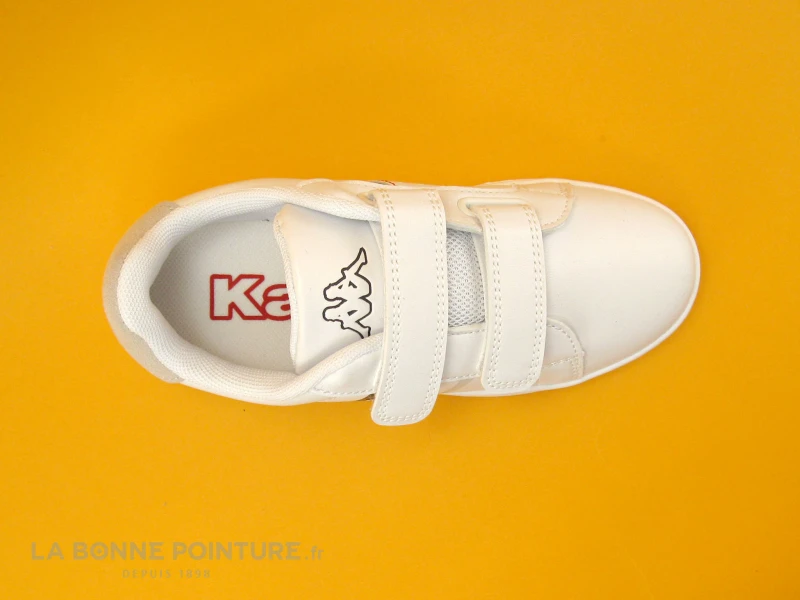 Kappa Logo ALPHA 2V White Blue - 2 Velcros - Basket Blanche Enfant 8 Kappa Logo ALPHA 2V White Blue - 2 Velcros - Basket Blanche Enfant – Image 6