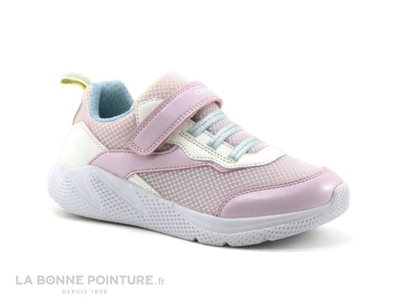 Geox SPRINTYE J25FWA Pink White - Basket Fille Rose Et Blanche 3 Geox SPRINTYE J25FWA Pink White - Basket Fille Rose Et Blanche