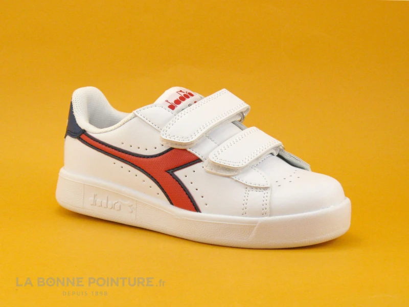 Diadora GAME P PS White Aurora Red - Basket Bleu Blanc Rouge - 2 Velcros 7 Diadora GAME P PS White Aurora Red - Basket Bleu Blanc Rouge - 2 Velcros – Image 5