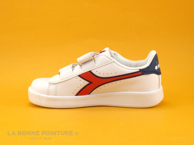 Diadora GAME P PS White Aurora Red - Basket Bleu Blanc Rouge - 2 Velcros 5 Diadora GAME P PS White Aurora Red - Basket Bleu Blanc Rouge - 2 Velcros – Image 3